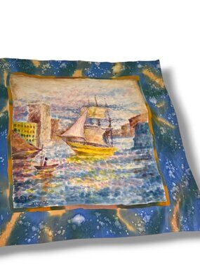 P. Signac square scarf sailboat impressionist 36x36